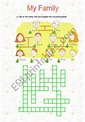 Family Crossword - ESL worksheet by bamarcia