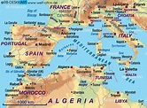 Map of Mediterranean Sea West (Region in several countries) | Welt-Atlas.de