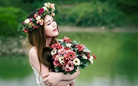 Girls Flowers Wallpapers - Top Free Girls Flowers Backgrounds ...