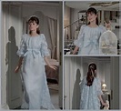 the blonde at the film (Audrey Hepburn’s Givenchy-designed nightgown in...)