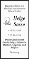 Helge W. Sasse : Danksagung : Flensburger Tageblatt