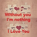Without you I'm nothing. I love you