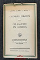 Duineser Elegien : Die Sonette an Orpheus. by Rilke, Rainer Maria:: Gut ...