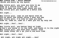 Hey Little Girl by Elvis Presley - lyrics