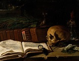 Memento mori still life oil painting by an unknown Italian artist, 1766 ...