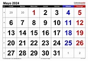 Calendario mayo 2024 en Word, Excel y PDF - Calendarpedia