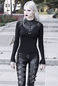 Black Gothic Hollow-Out Metal T-Shirt For Women | Gothic fashion women ...