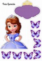 Princesinha Sofia | Butterfly cake topper, Birthday cake topper ...