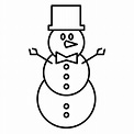 Dibujo de muñeco de nieve para colorear e imprimir - Dibujos y colores