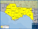 Florida Panhandle Map With Cities | Printable Maps