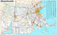 Large Detailed Map of Massachusetts With Cities and Towns