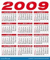 Calendario 2009 ilustración del vector. Ilustración de weekend - 5266937