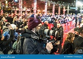 Crowd of Paparazzi Waiting for Celebrities at Berlinale Editorial Image ...