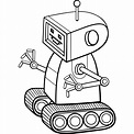 Robot para colorear - Imprimible - Kids Drawing Hub