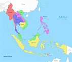 mapa de Sureste Asia con fronteras de el estados 22755403 Vector en ...