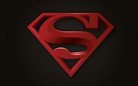 Superman red and black logo | Superman logo, Concept art characters ...