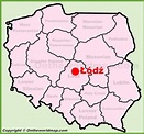 Lodz location on the Poland map