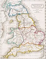 Mapa da Inglaterra, Britannia Antiqua, de "O Atlas da Geografia Antiga ...