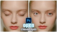!open closed eyes in photoshop . easy - YouTube