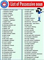 List of Possessive noun in English | Possessive nouns, Learn english ...