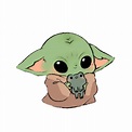 Baby Yoda Cute Art BabyYoda Sticker Cute Kawaii Baby ...