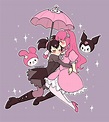 My Melody and Kuromi by Mya-0 Hello Kitty Art, Hello Kitty My Melody ...