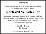 Traueranzeigen von Gerhard Wunderlich | www.abschied-nehmen.de