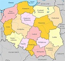Polen Karte mit Regionen & Landkarten mit Provinzen