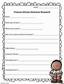 Famous African American Research Fact Sheet by Lauren Taylor Elmore