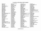 Print Countries of the World List – Free Printable