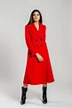 Cappotto donna lungo doppiopetto in lana rosso | Creazioni Baleani