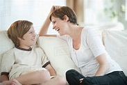 Mother talking with child - Stock Photo - Dissolve