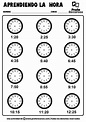 Fichas para Aprender La Hora | Relojes Analógicos con Manecillas