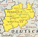 Kaart Duitsland en Bondslanden: Kaart Noordrijn-Westfalen en Düsseldorf ...