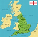 Highly Detailed Political Map Of England With Regions And Their ...