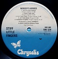 Stiff Little Fingers - Nobody's Heroes Vinyl LP. UK. A4/B3. Chrysalis ...