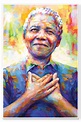 Nelson Mandela Modern Portrait de Leon Devenice en poster, tableau sur ...