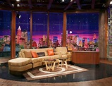 Tv talk show sitting area | Tv set design, Set design theatre, Stage design