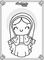 Dibujo de La Virgen Maria para imprimir y colorear - Dibujando con Vani