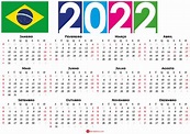 Calendário 2022 Com Feriados Para Imprimir Brasil