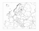 Mapa De Europa En Blanco Y Negro Mudo - Descargar Pdf