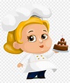 Food Chef Cake Woman Lady Female Chubby - Woman Chef Cartoon, HD Png ...