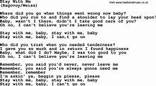 Stay With Me, by The Byrds - lyrics with pdf