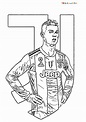 Coloriage de Ronaldo à la Juventus à imprimer avec Tête à modeler
