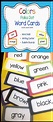 Color Words Word Wall Cards | Word wall cards, Word cards, Word wall