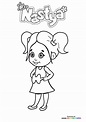 Nastya in a dress - Coloring Pages for kids