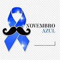 Brillante De La Cinta Azul Novembro Azul Y El Bigote PNG , Bigote ...