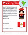 Peru Facts | Worksheet | Education.com | Peru, Learn spanish online ...