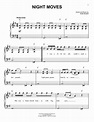 Night Moves Sheet Music | Bob Seger | Very Easy Piano