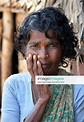Frau aus der Kaste der Unberührbaren (Dalit) mit traditionellem ...